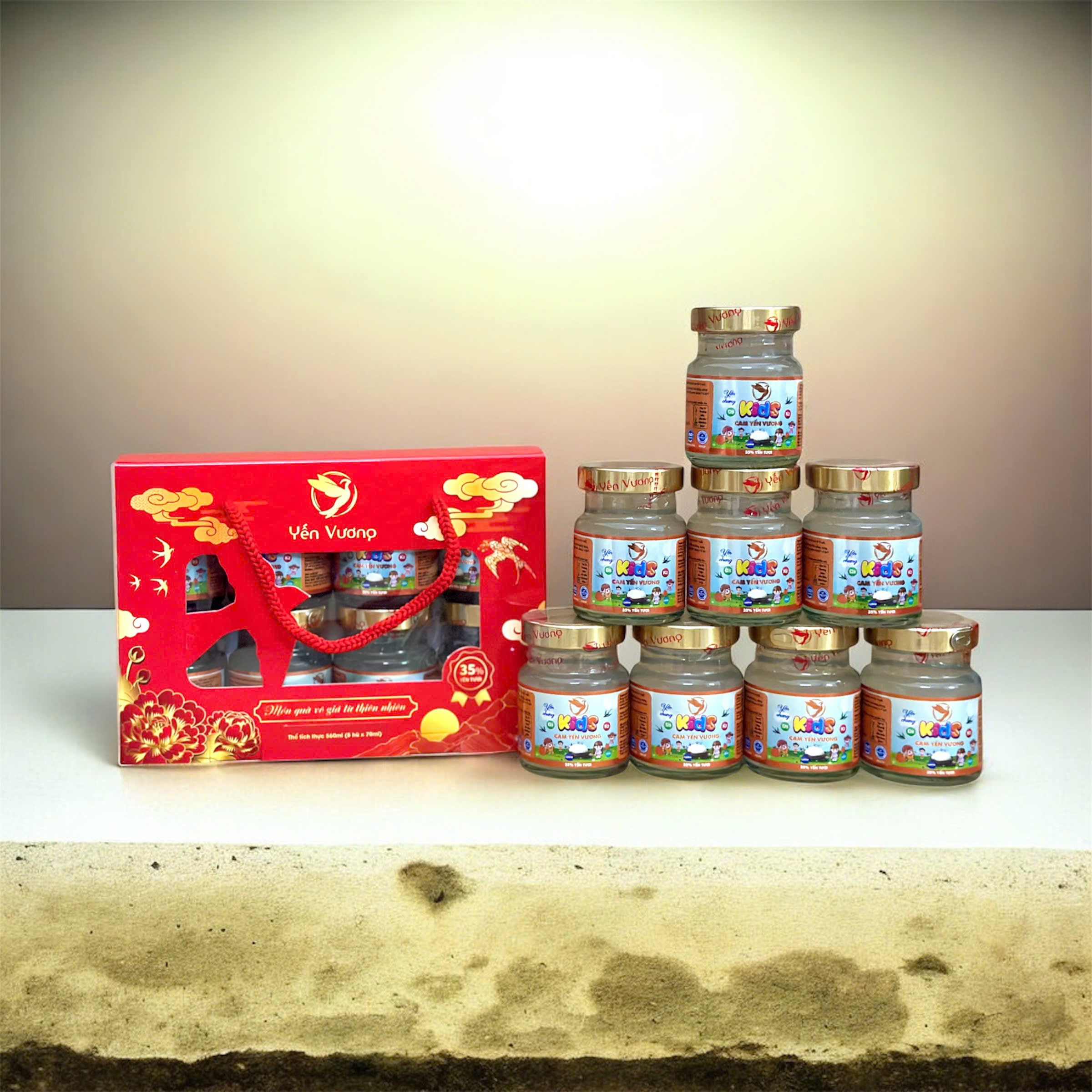 Lốc 8 hũ yến Vương 70ml Kids Cam